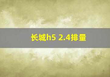 长城h5 2.4排量